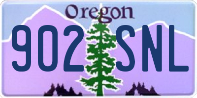 OR license plate 902SNL