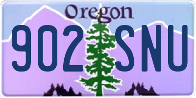 OR license plate 902SNU