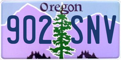 OR license plate 902SNV