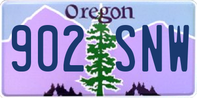 OR license plate 902SNW