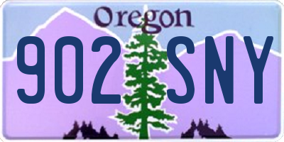 OR license plate 902SNY