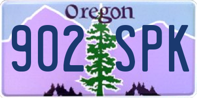 OR license plate 902SPK