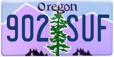 OR license plate 902SUF