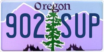 OR license plate 902SUP