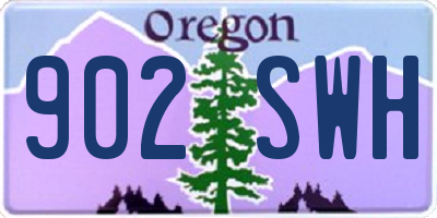 OR license plate 902SWH