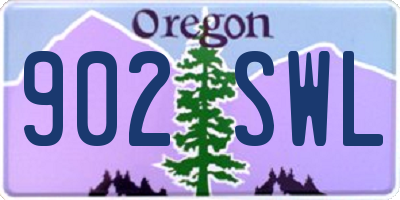 OR license plate 902SWL