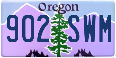 OR license plate 902SWM