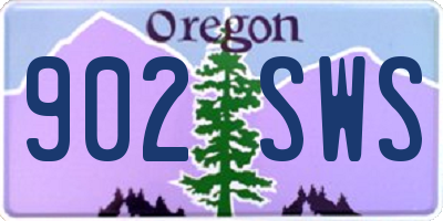 OR license plate 902SWS