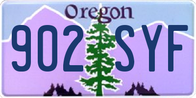 OR license plate 902SYF