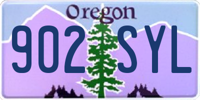 OR license plate 902SYL