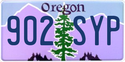 OR license plate 902SYP