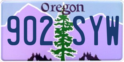 OR license plate 902SYW
