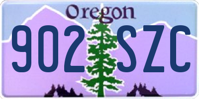 OR license plate 902SZC