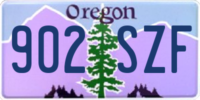 OR license plate 902SZF
