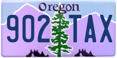 OR license plate 902TAX