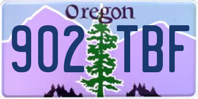 OR license plate 902TBF