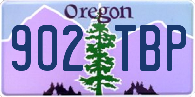 OR license plate 902TBP
