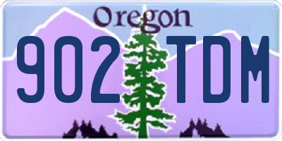 OR license plate 902TDM