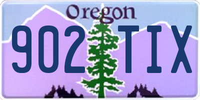 OR license plate 902TIX
