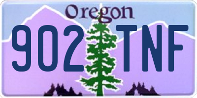 OR license plate 902TNF