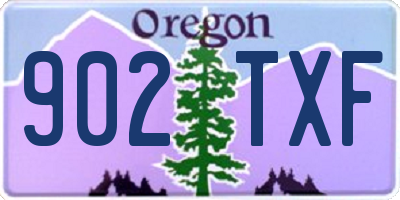 OR license plate 902TXF