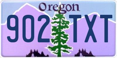 OR license plate 902TXT