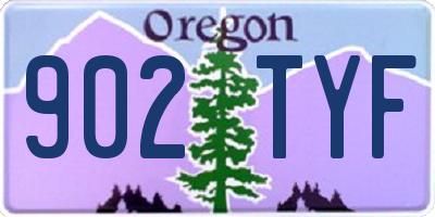 OR license plate 902TYF