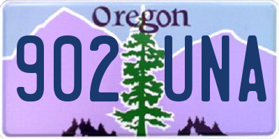 OR license plate 902UNA