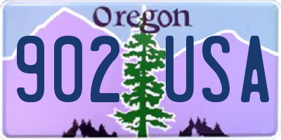 OR license plate 902USA