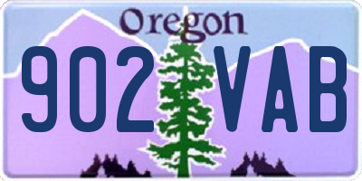 OR license plate 902VAB