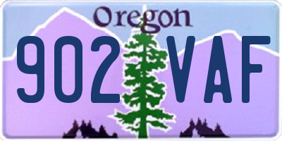 OR license plate 902VAF