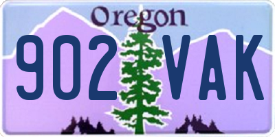 OR license plate 902VAK
