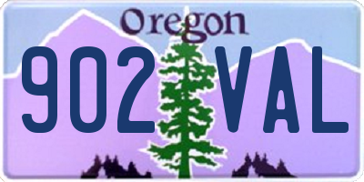 OR license plate 902VAL