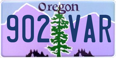 OR license plate 902VAR