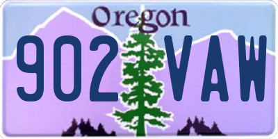 OR license plate 902VAW