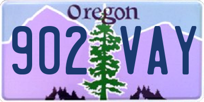 OR license plate 902VAY