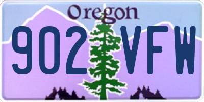 OR license plate 902VFW
