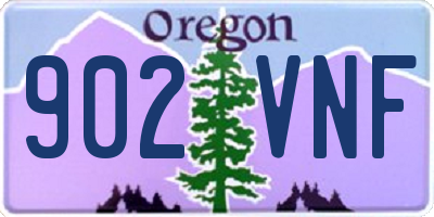OR license plate 902VNF