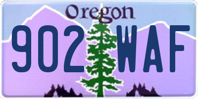 OR license plate 902WAF