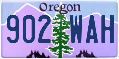 OR license plate 902WAH