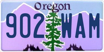 OR license plate 902WAM
