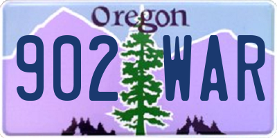 OR license plate 902WAR