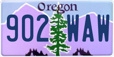 OR license plate 902WAW
