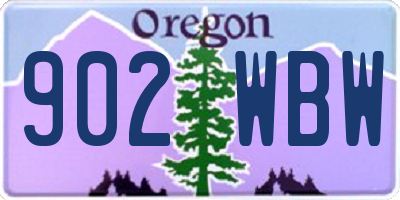 OR license plate 902WBW