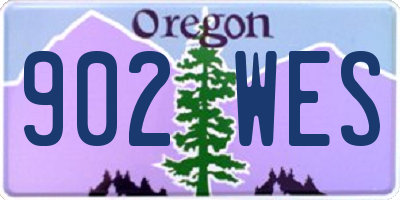 OR license plate 902WES