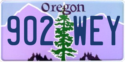 OR license plate 902WEY
