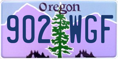 OR license plate 902WGF