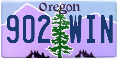 OR license plate 902WIN