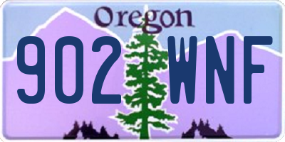 OR license plate 902WNF