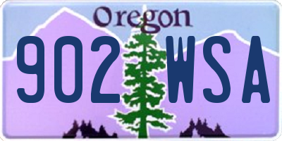 OR license plate 902WSA